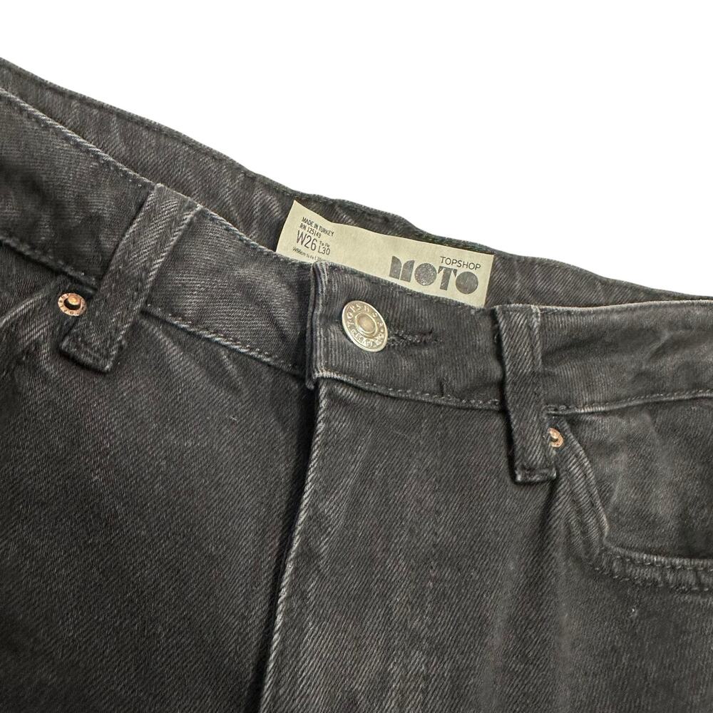 Topshop Black Tinsel Fringe Straight Leg Jeans - Picture 6 of 9